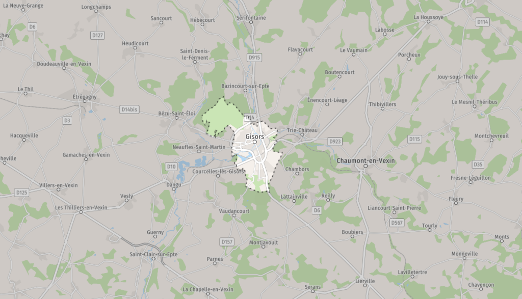 Zone d'intervention de Faucheux-Nettoyage autour de Gisors